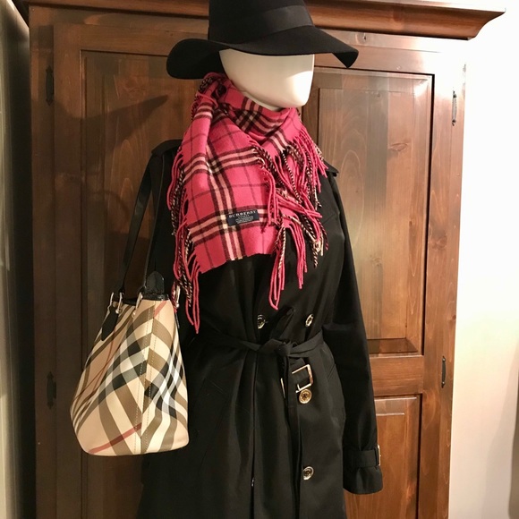 🌺 BURBERRY Cashemir double fringe pink scarf - Picture 2 of 3